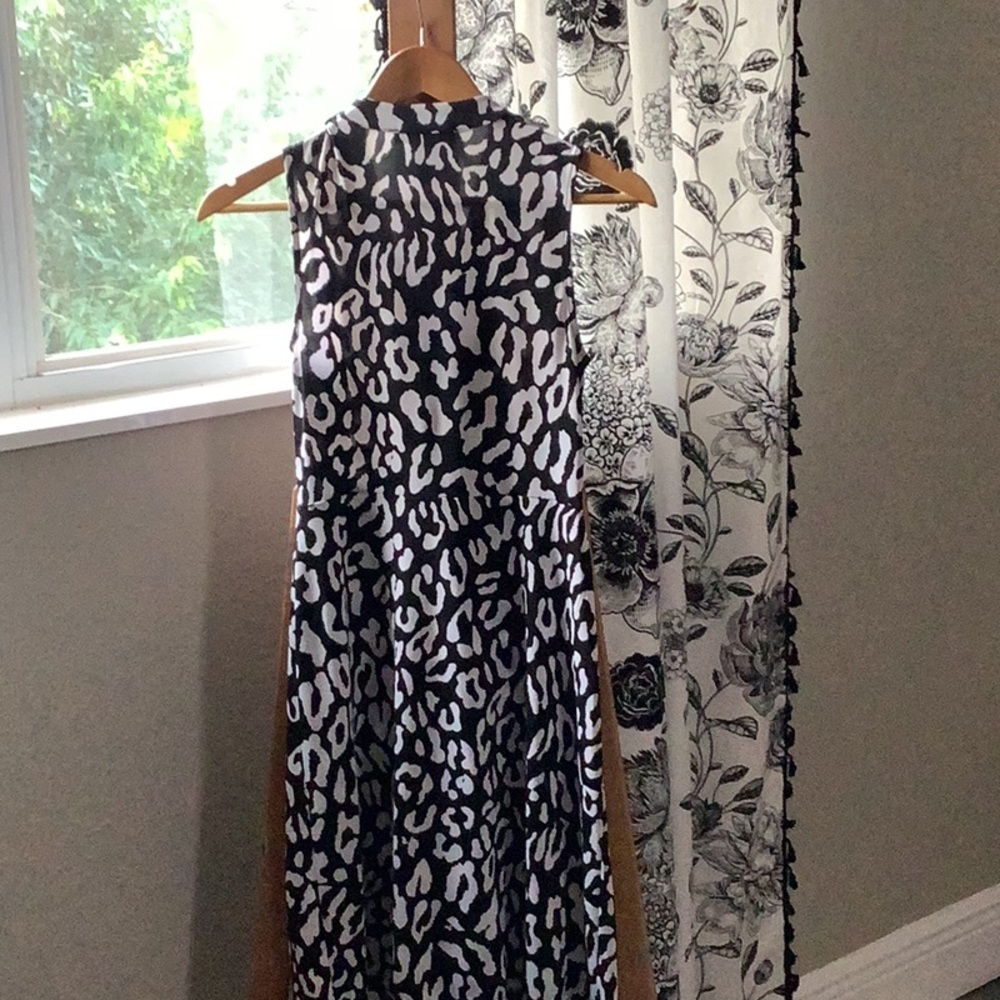 INC International Concepts Black and White Animal Print Midi Dress - Picture 4 of 4